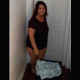 This exclusive, original content posted by one of our users features his wife, Trina, as she takes a runny shit off the side of a bar stool and shows us her product. Presented in 720P vertical HD format. Over 1.5 minutes.